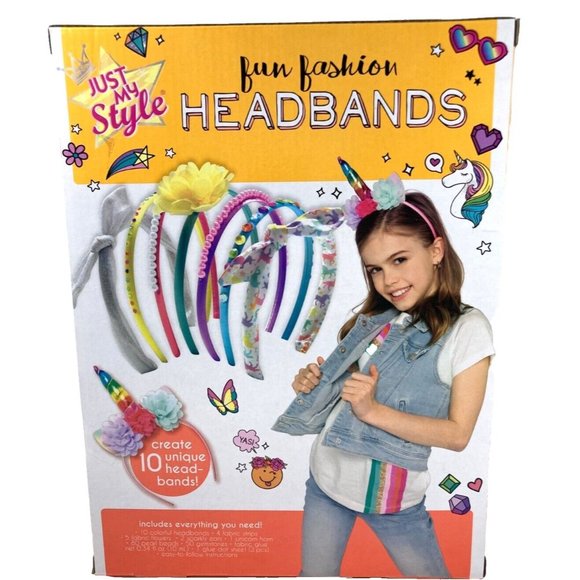 JUST MY STYLE Fun FASHION HEADBANDS UNICORN Birthday Party Set 10 Hair Band - Picture 4 of 5